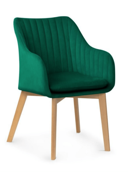 Zielone pikowane krzesło Leone
