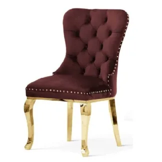 krzesło glamour z kołatką - pikowane jak tron