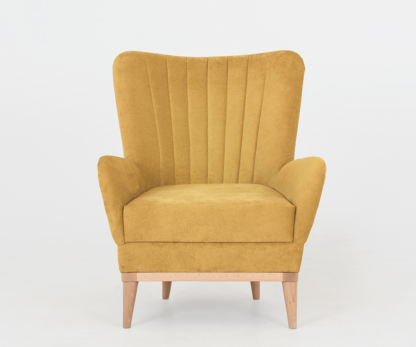 żółty tapicerowany fotel isandro