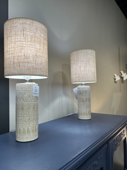 Lampy stołowe Lampa ceramiczna zdobiona