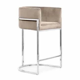 hoker beżowy na srebrnej podstawie