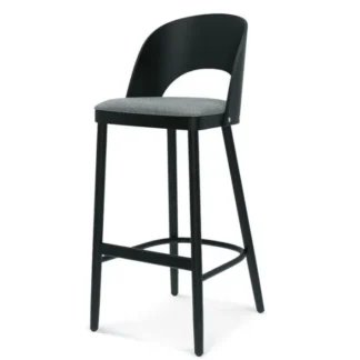 drewniany hoker z oparciem